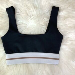 Tan + Lines By Sivan Ayla Sz XS Black Square Neck Sports Bra